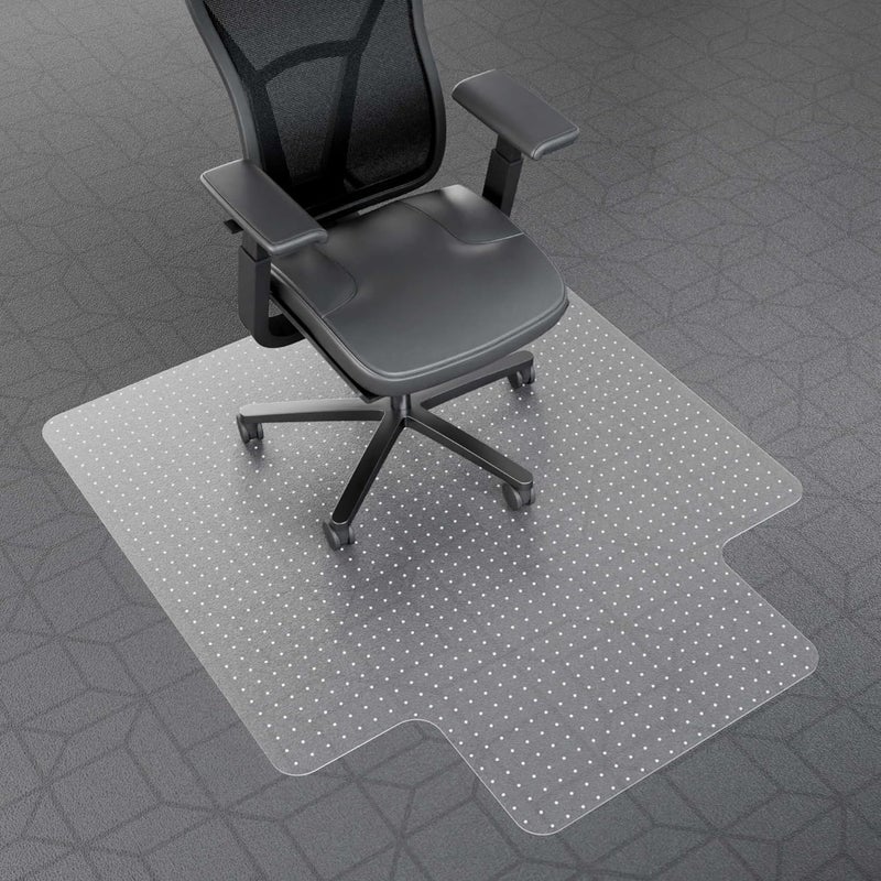 Naturei Office Chair Mat for Carpet, 45” x 53” Computer Chair Mat for Carpeted Floors, Smooth Glide Under Desk Carpeted Floor Protector, Carpet Mat for Home Office (with Lip) - Image 1